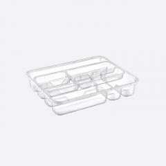 Лоток для столових приладів Dunya Plastik подвійний, прозорий пластик 14008