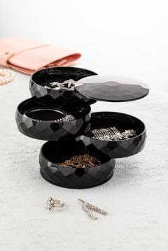 Jewelry organizer 4-level Dunya Plastik black, plastic 07414