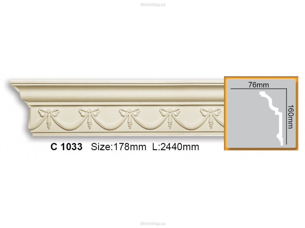 Карниз с орнаментом Gaudi Decor C 1033 (2.44м) Flexi