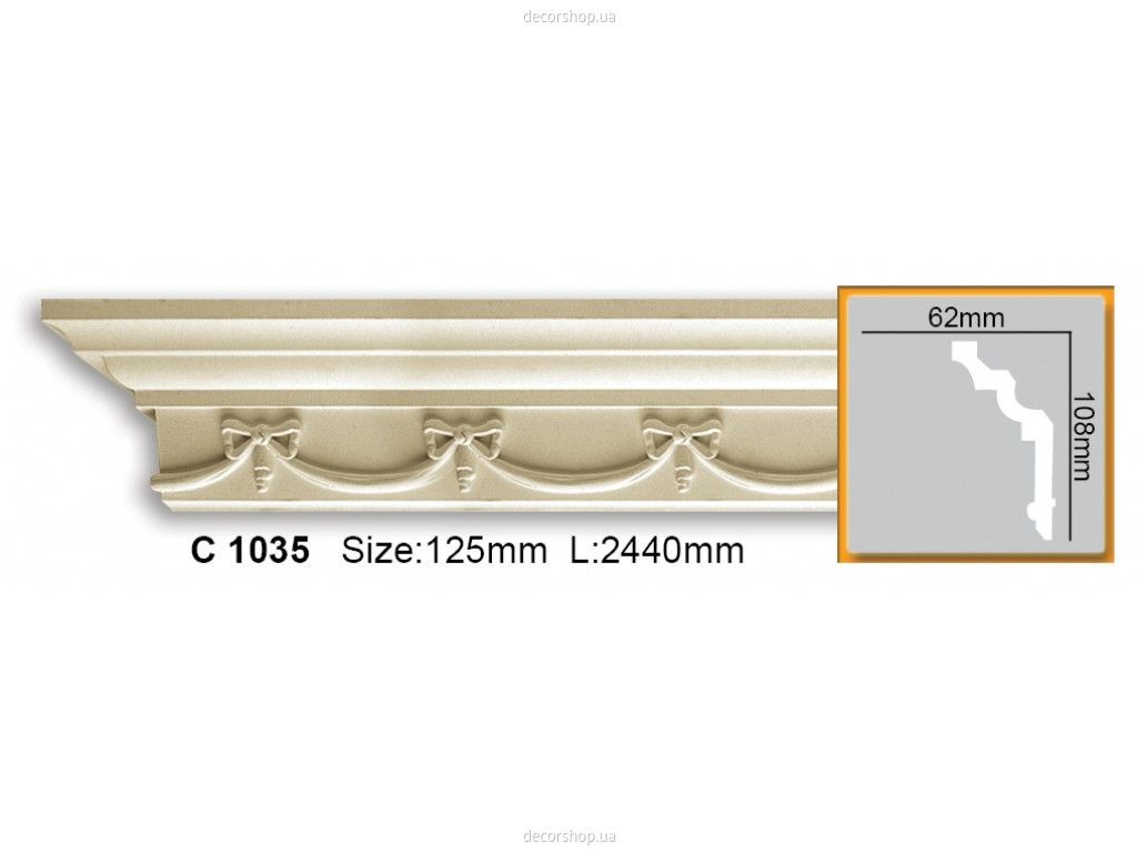 Карниз с орнаментом Gaudi Decor C 1035 (2.44м)