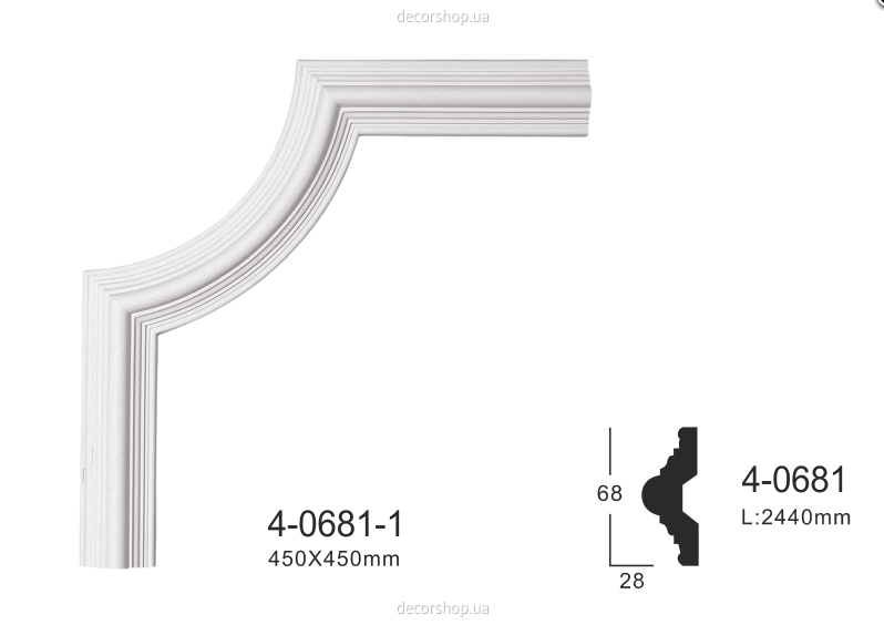 Угловой элемент для молдингов Perimeter FPM-0685D