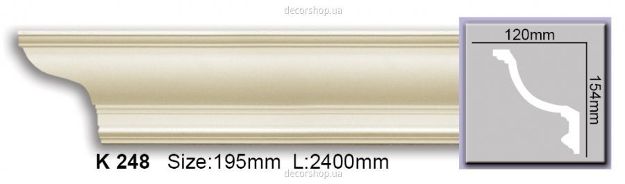 Гладкий карниз K248