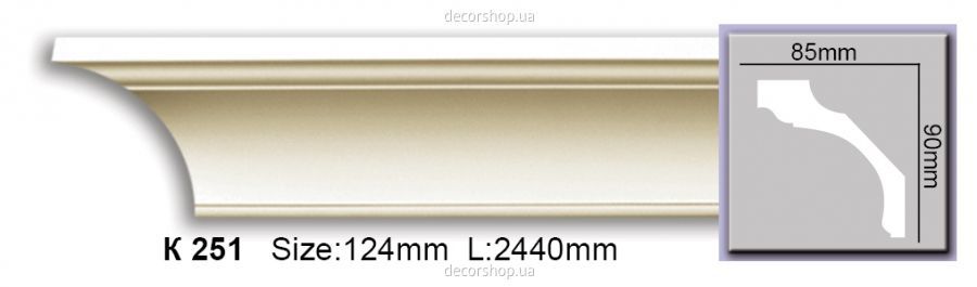 Гладкий карниз K251