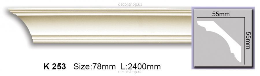 Гладкий карниз K253