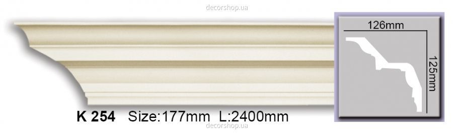 Гладкий карниз K254