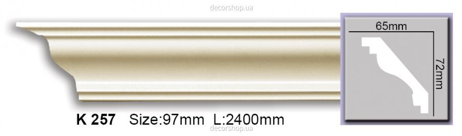 Гладкий карниз K257
