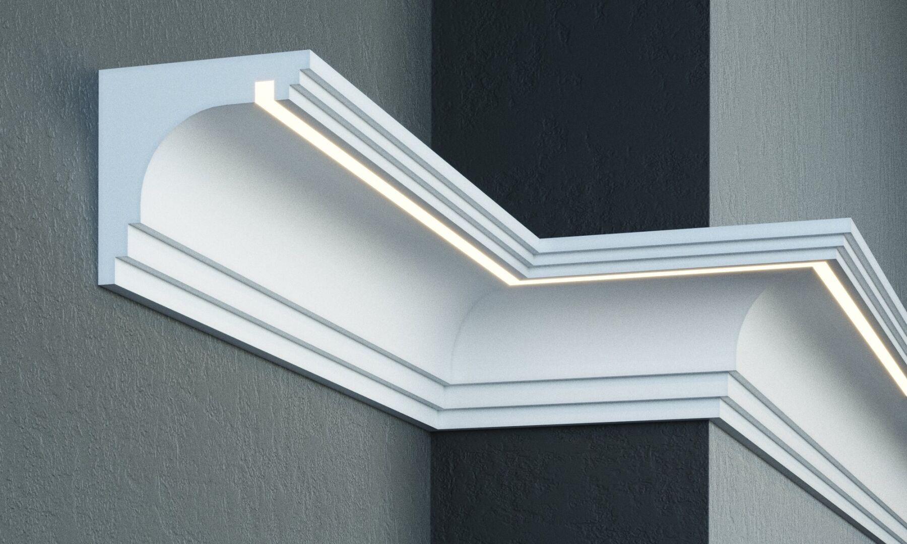 Карниз под подсветку KC 302LED (2.00м) Prestige Decor