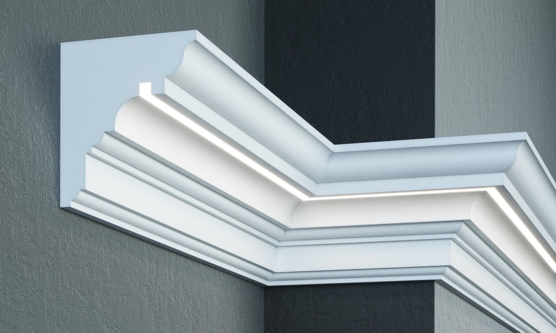 Карниз под подсветку KC 307LED (2.00м) Prestige Decor