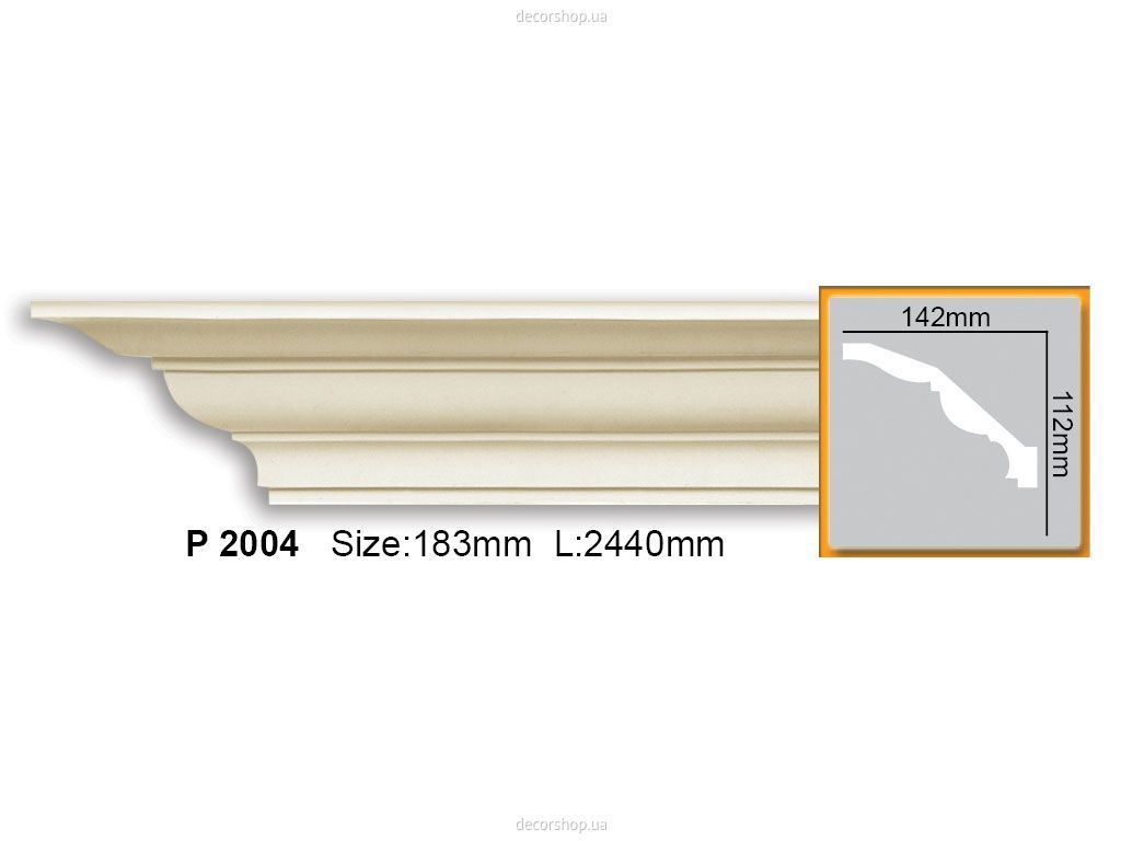 Гладкий карниз P 2004 (2.44м) Flexi