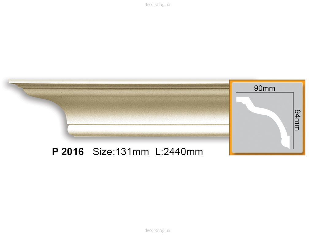Гладкий карниз P 2016 (2.44м) Flexi