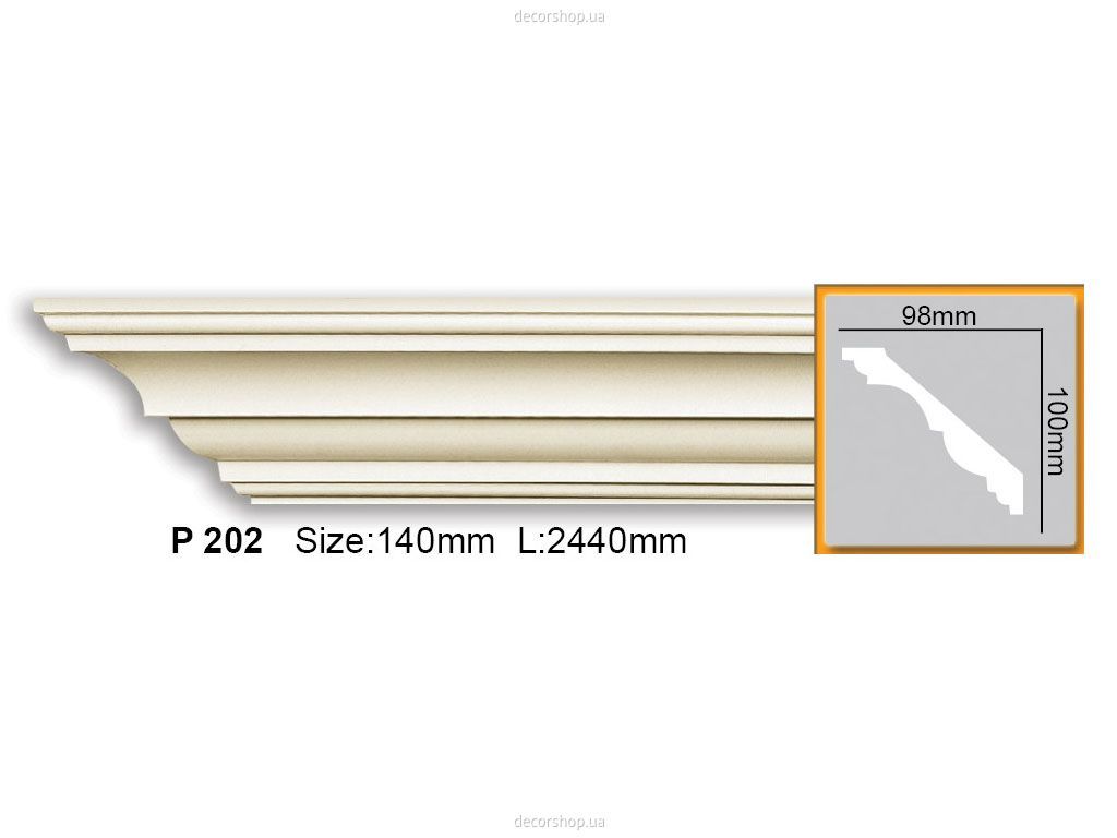 Гладкий карниз P 202 (2.44м) Flexi