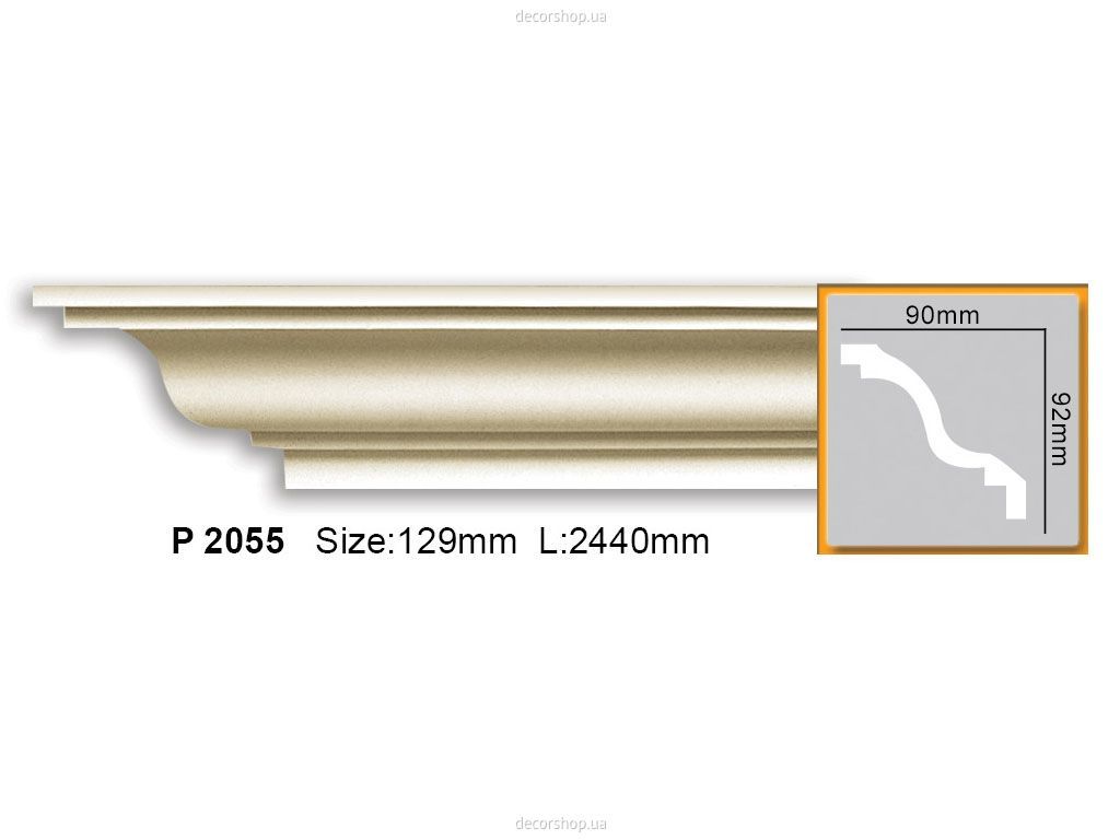 Гладкий карниз P 2055 (2.44м) Flexi