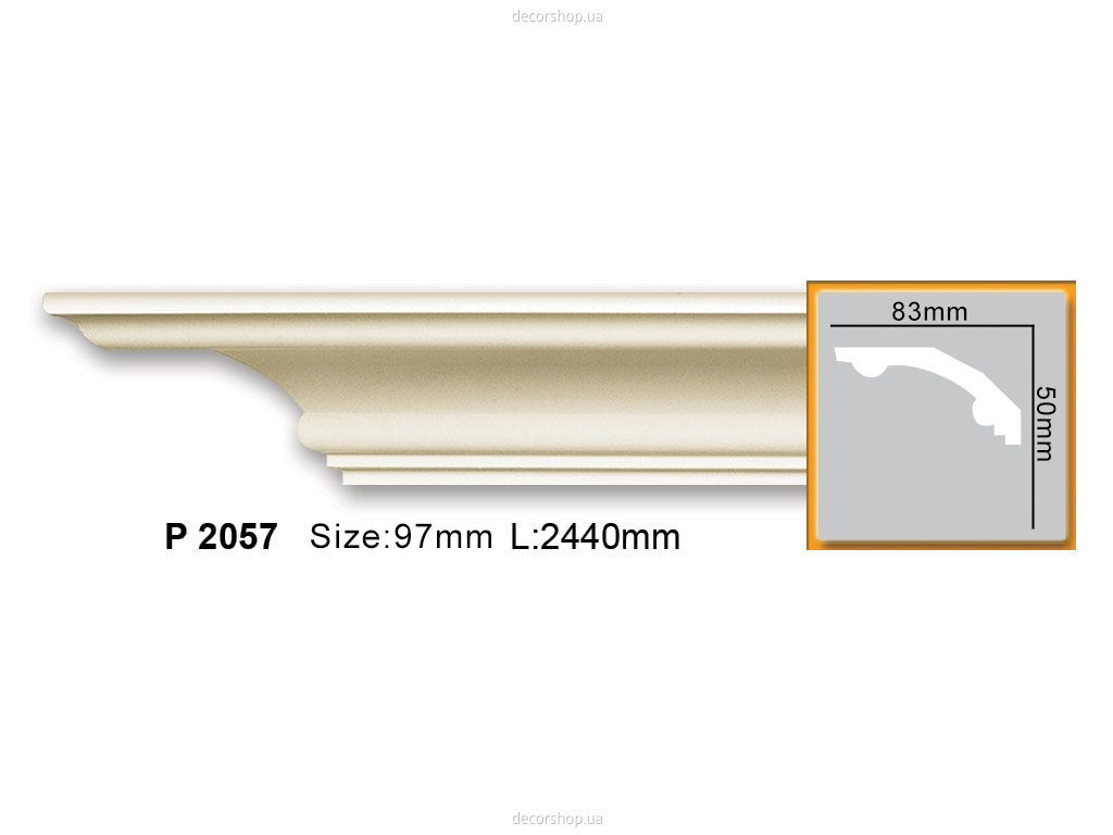Гладкий карниз P 2057 (2.44м) Flexi