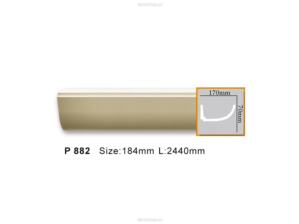 Гладкий карниз P 882 (2.44м)