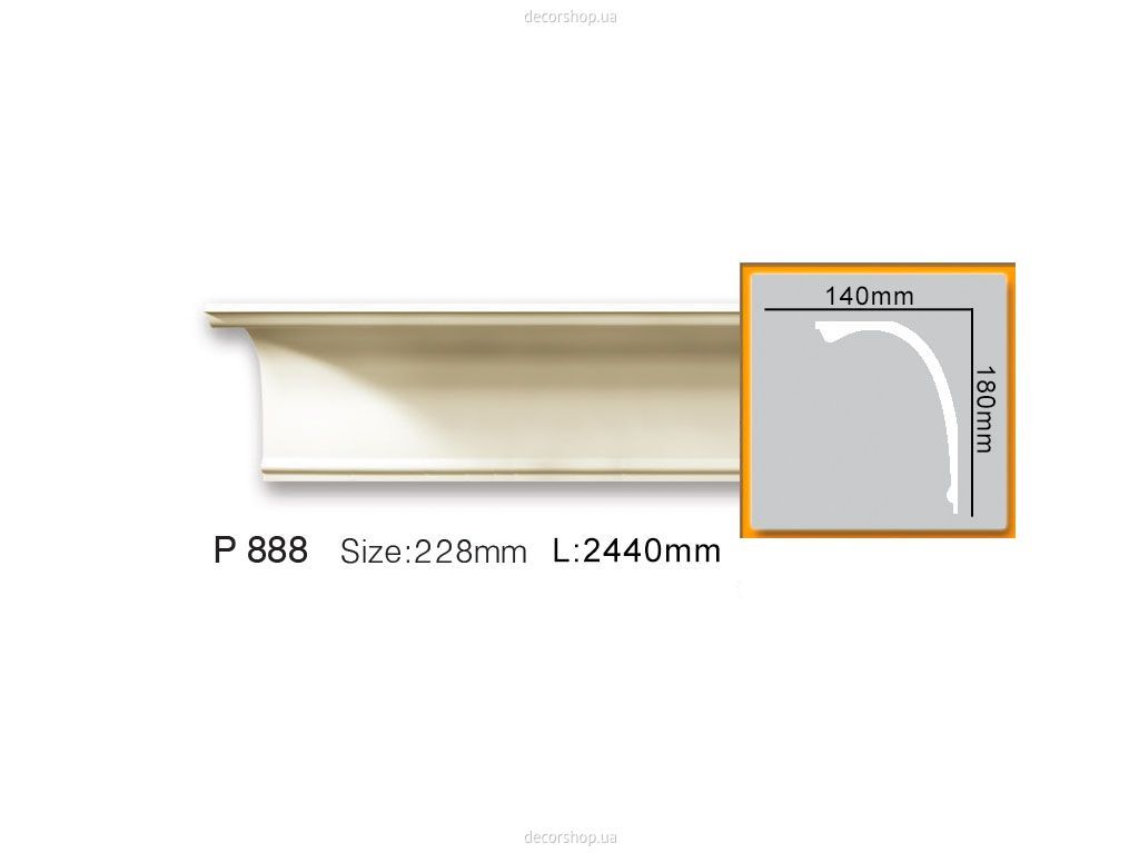 Гладкий карниз P 888 (2.44м)