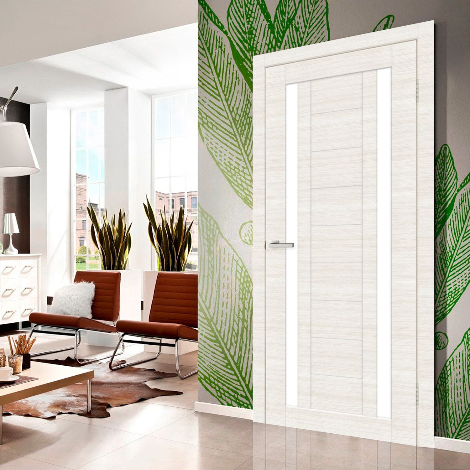 Межкомнатная дверь Cortex Deco 02 дуб bianco line