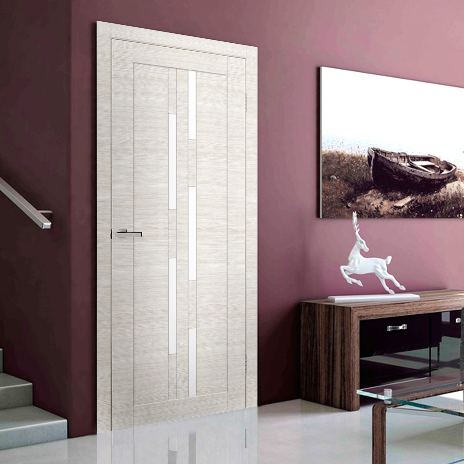 Межкомнатная дверь Двери Omis Cortex Deco 08 дуб bianco line