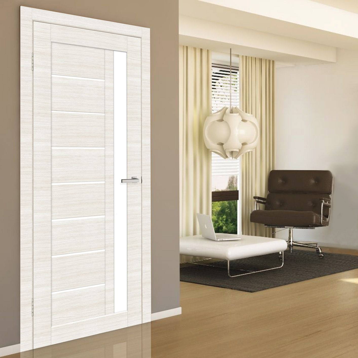 Межкомнатная дверь Cortex Deco 09 дуб bianco line