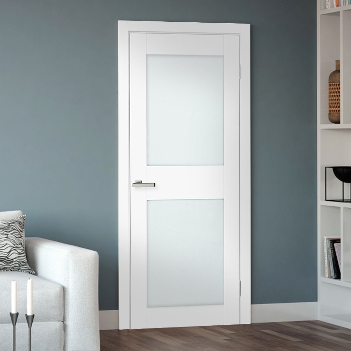 Межкомнатная дверь Двери Omis Cortex Gloss 04 white matt triplex молочный