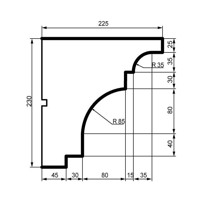 Карниз для фасада Prestige Decor KC127