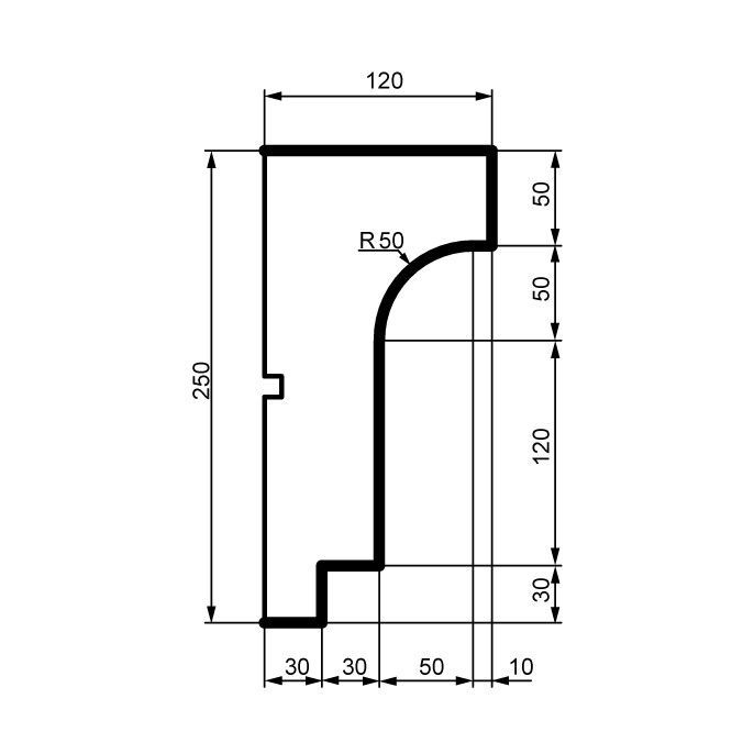Карниз для фасада Prestige Decor KC129