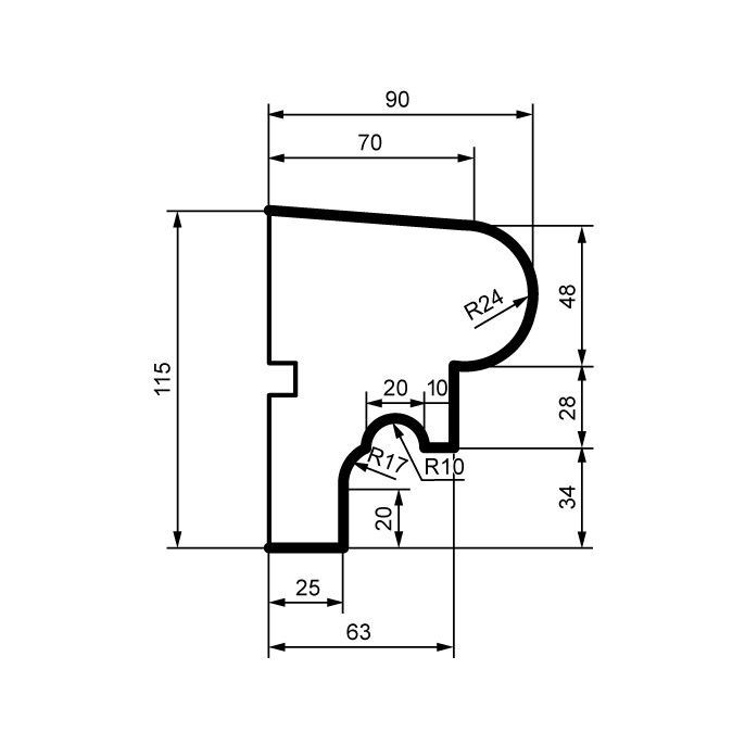 Фасадный подоконник Подоконник Prestige Decor DC103