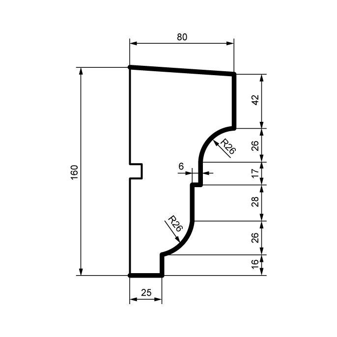 Фасадный подоконник Подоконник Prestige Decor DC108