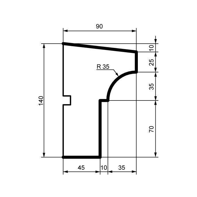 Фасадный подоконник Подоконник Prestige Decor DC112