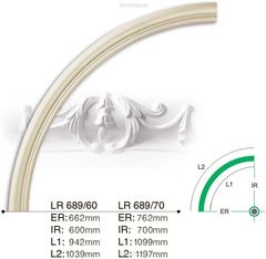 Потолочный бордюр (дуга) Gaudi Decor LR 689R/70 вставка радиальная