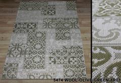 Дорожка Cottage 5474 wool olive green 8R01 d