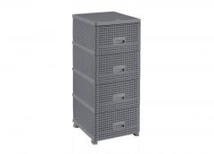 Plastic chest of drawers Sakarya Plastik 4-section, gray 8515