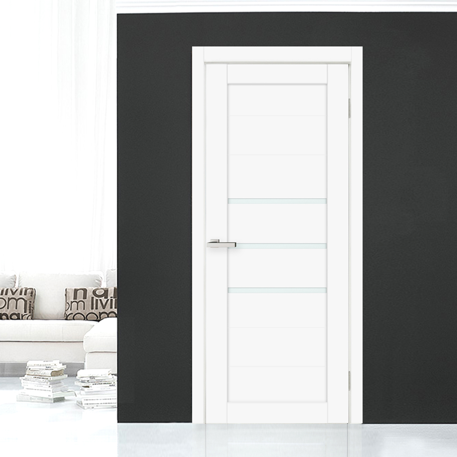 Межкомнатная дверь Межкомнатные двери Омис Cortex Deco 06 белый silk matt