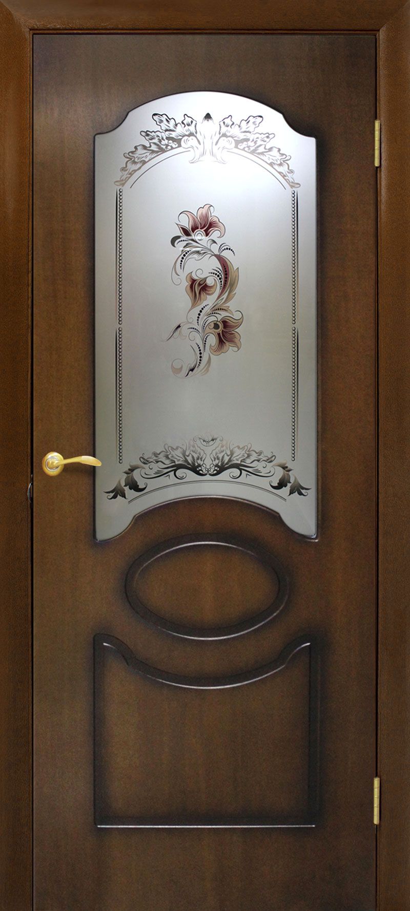 Межкомнатная дверь Межкомнатные двери Омис Виктория СС цветок орех лесной